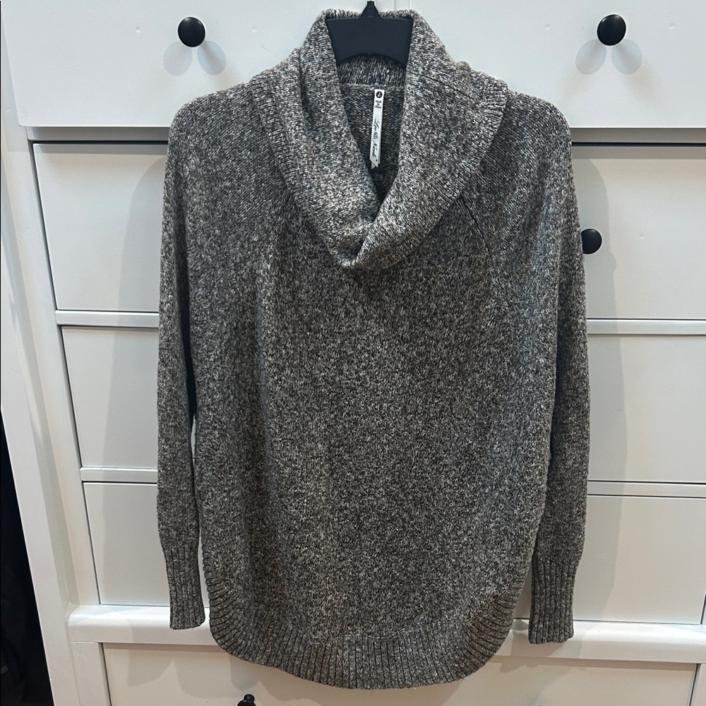 Elegant Charcoal Cowl Neck Sweater